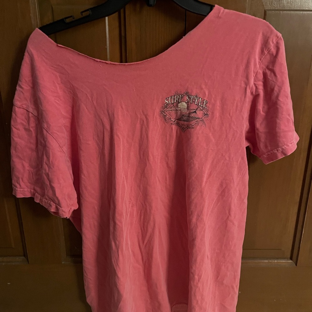 Off the Shoulder Pink Woman’s Summer Tee Shirt